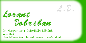 lorant dobriban business card