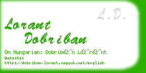 lorant dobriban business card